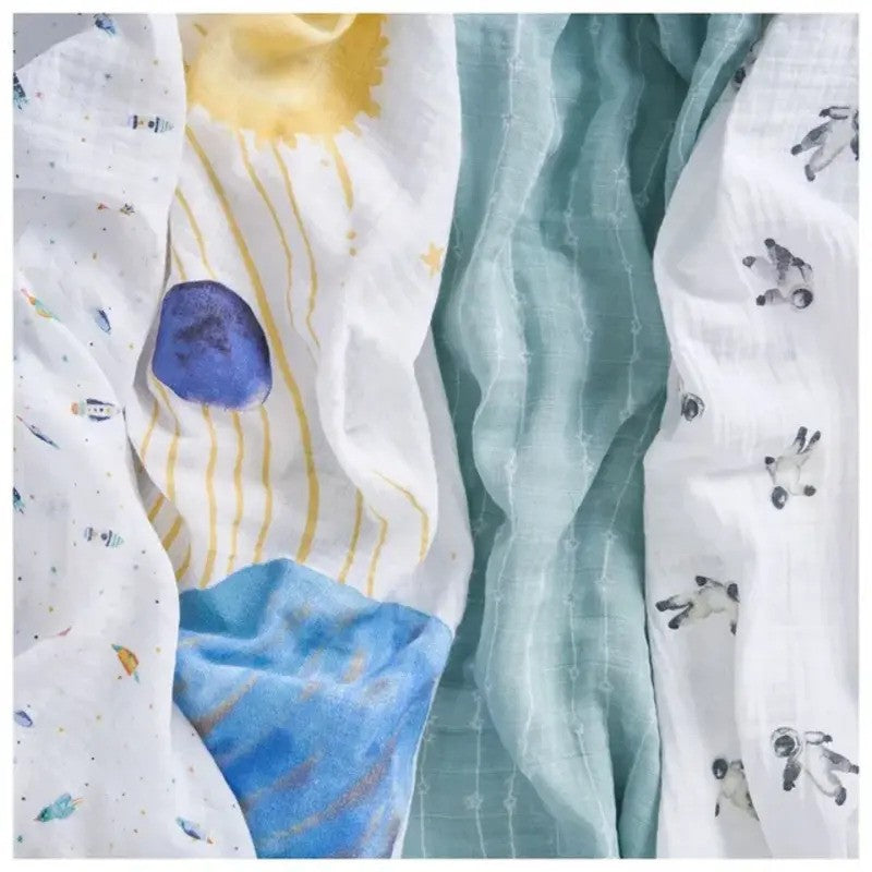 Aden + Anais (4Pack) Swaddles Organic Cotton Muslin Space Large