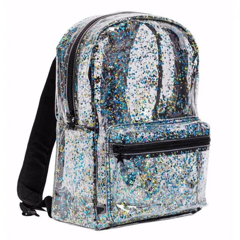 A Little Lovely Company Backpack Glitter Transparent/Black