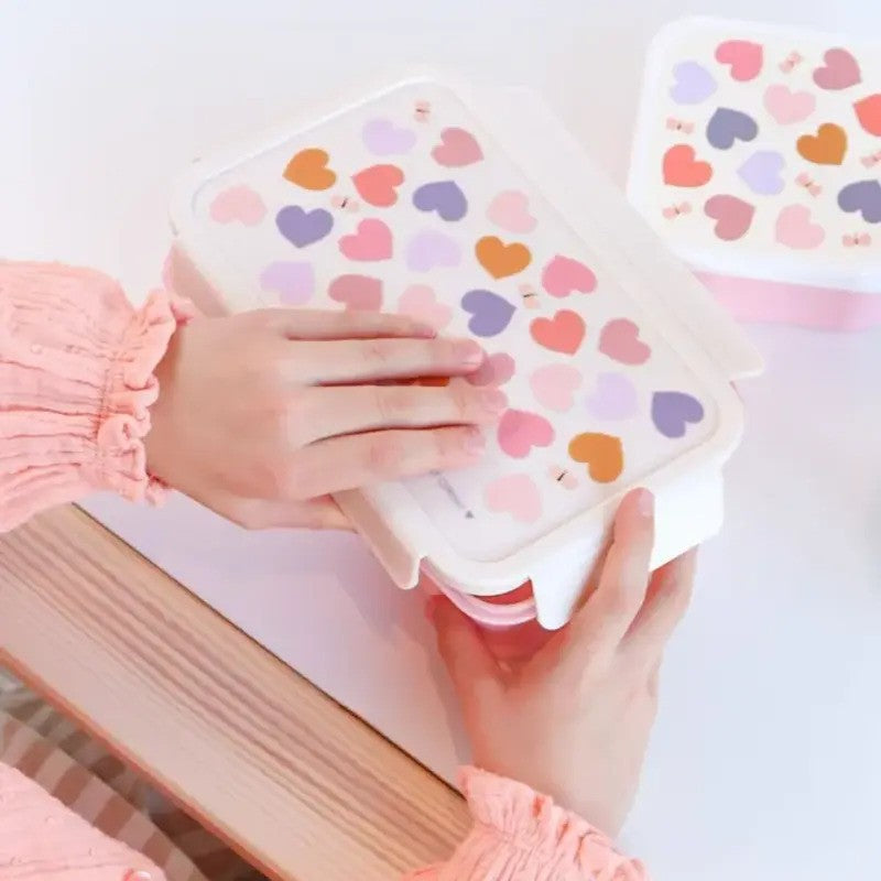 A Little Lovely Company Bento Lunch Box 1.2L (3 Comp) Hearts