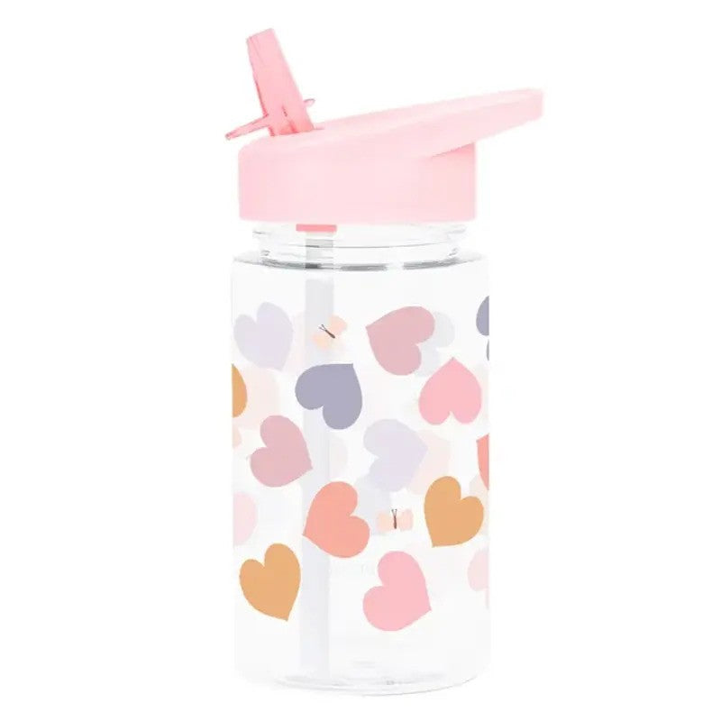 A Little Lovely Company Drink Bottle 450ml Hearts