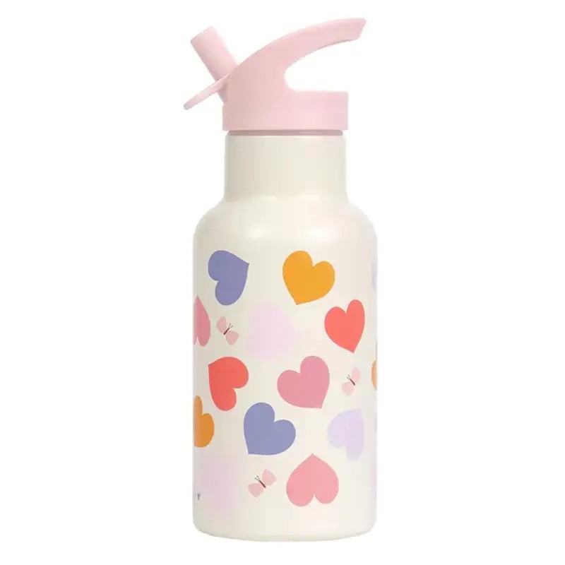 A Little Lovely Company Insulated Stainless Steel Drink Bottle 350ml Hearts