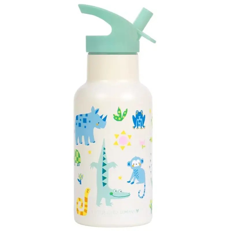 A Little Lovely Company Insulated Stainless Steel Drink Bottle 350ml Jungle