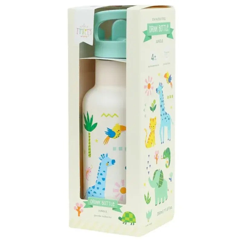 A Little Lovely Company Insulated Stainless Steel Drink Bottle 350ml Jungle
