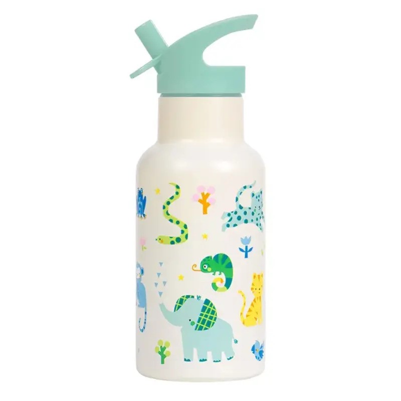 A Little Lovely Company Insulated Stainless Steel Drink Bottle 350ml Jungle