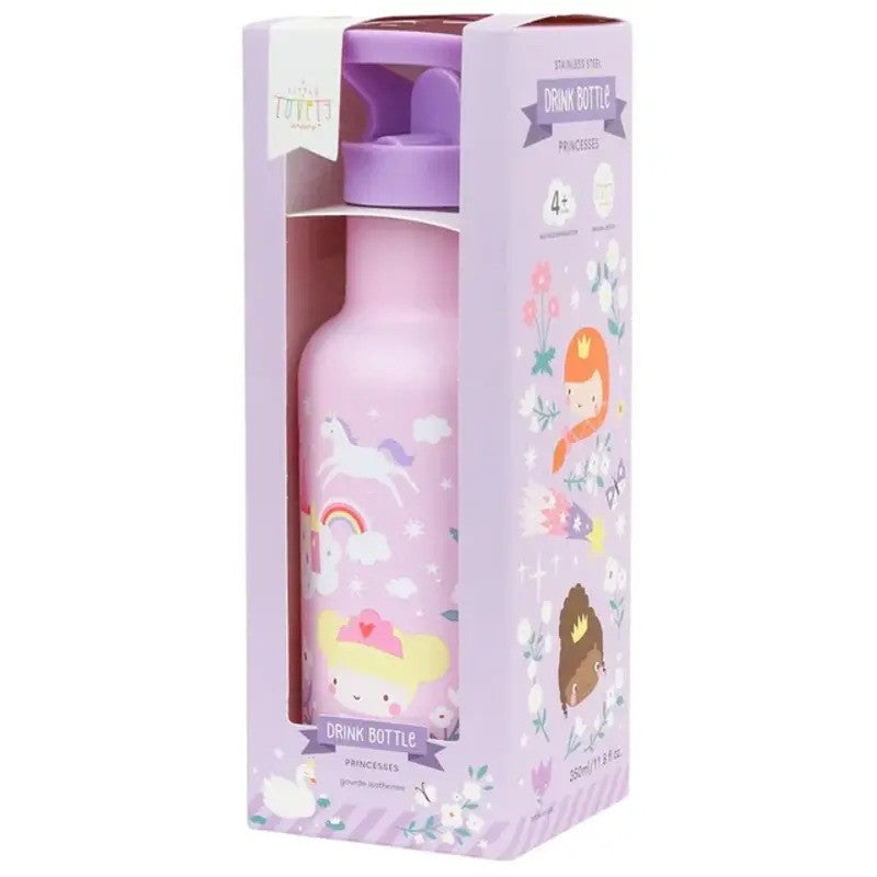 A Little Lovely Company Insulated Stainless Steel Drink Bottle 350ml Princesses