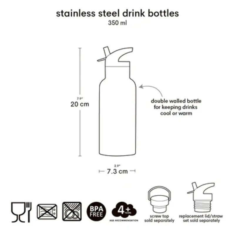A Little Lovely Company Insulated Stainless Steel Drink Bottle 350ml Princesses