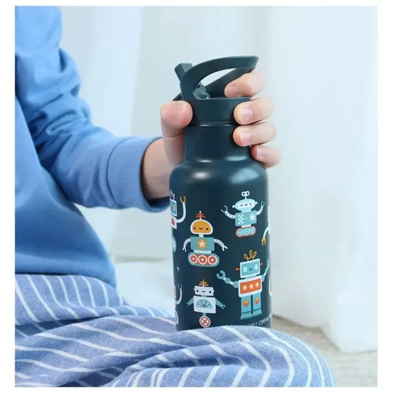 A Little Lovely Company Insulated Stainless Steel Drink Bottle 350ml Robots