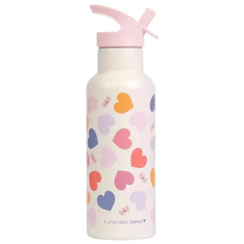 A Little Lovely Company Insulated Stainless Steel Drink Bottle 500ml Hearts