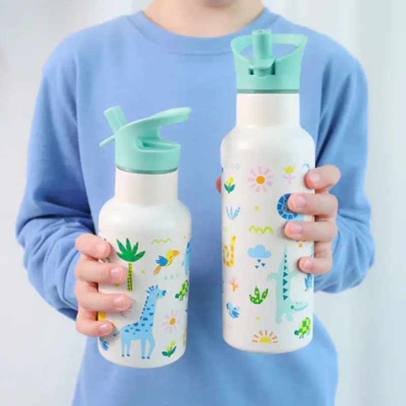 A Little Lovely Company Insulated Stainless Steel Drink Bottle 500ml Jungle