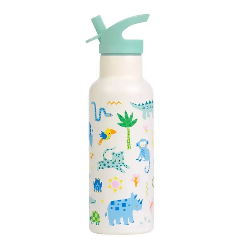 A Little Lovely Company Insulated Stainless Steel Drink Bottle 500ml Jungle