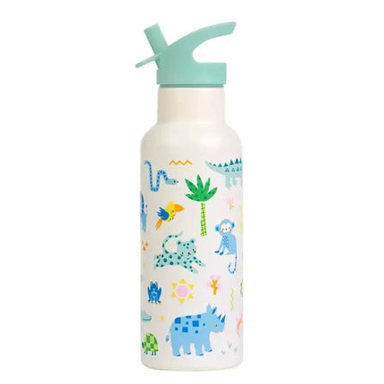 A Little Lovely Company Insulated Stainless Steel Drink Bottle 500ml Jungle