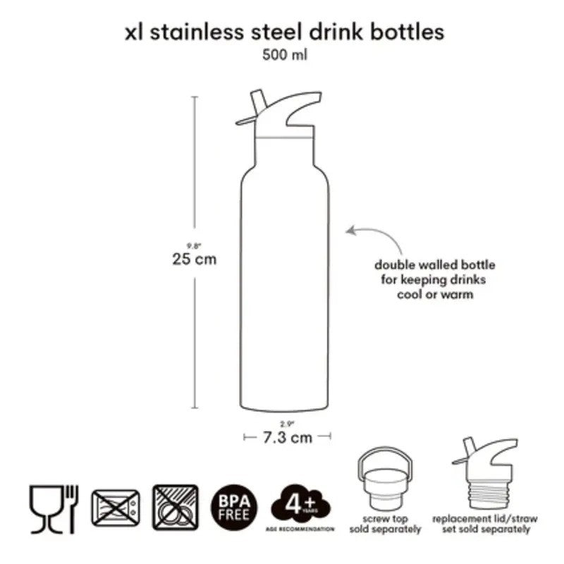 A Little Lovely Company Insulated Stainless Steel Drink Bottle 500ml Princesses