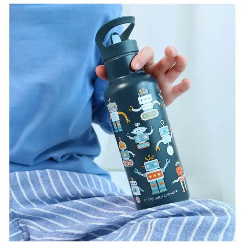 A Little Lovely Company Insulated Stainless Steel Drink Bottle 500ml Robots