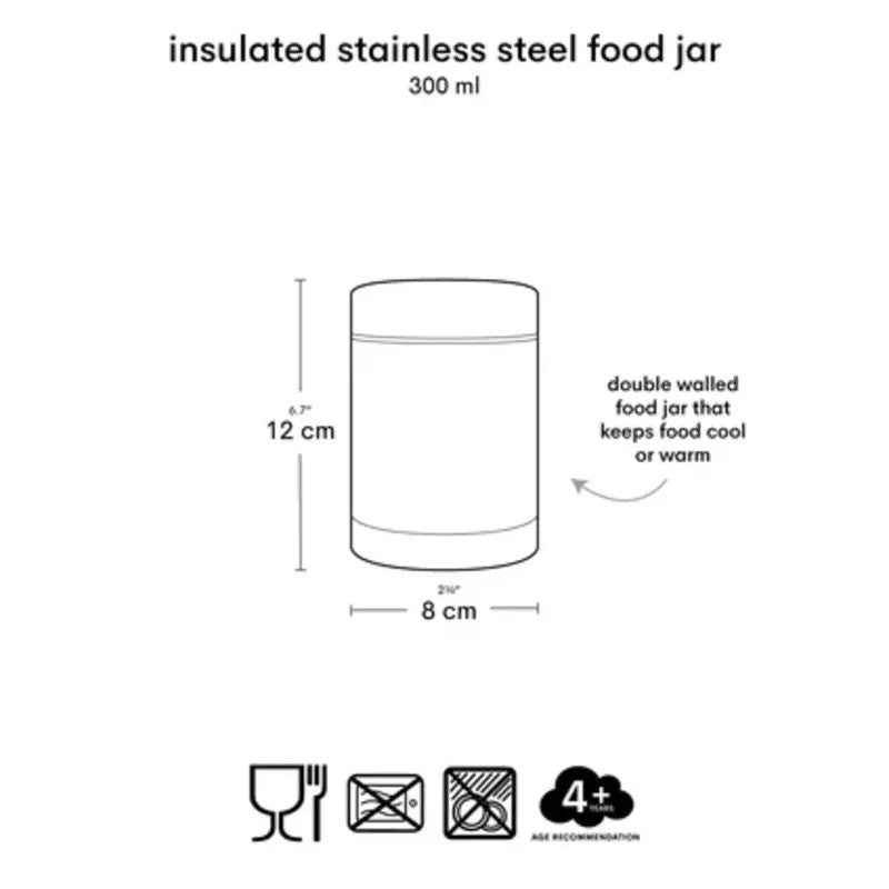A Little Lovely Company Insulated Stainless Steel Food Jar 300ml Jungle