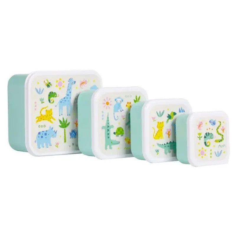 A Little Lovely Company Lunch & Snack Box Set Jungle