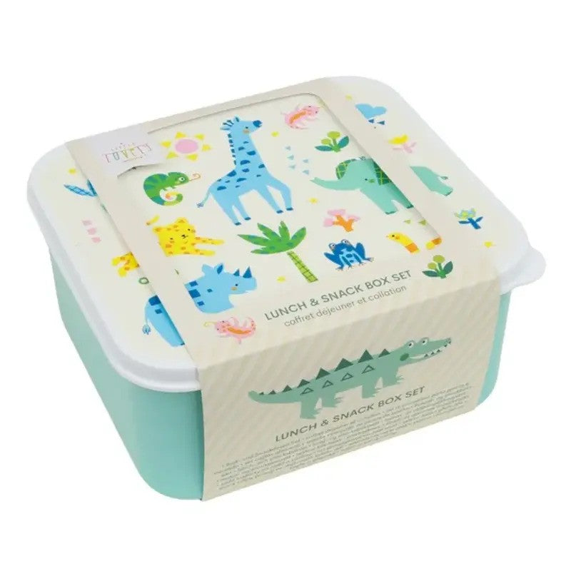 A Little Lovely Company Lunch & Snack Box Set Jungle