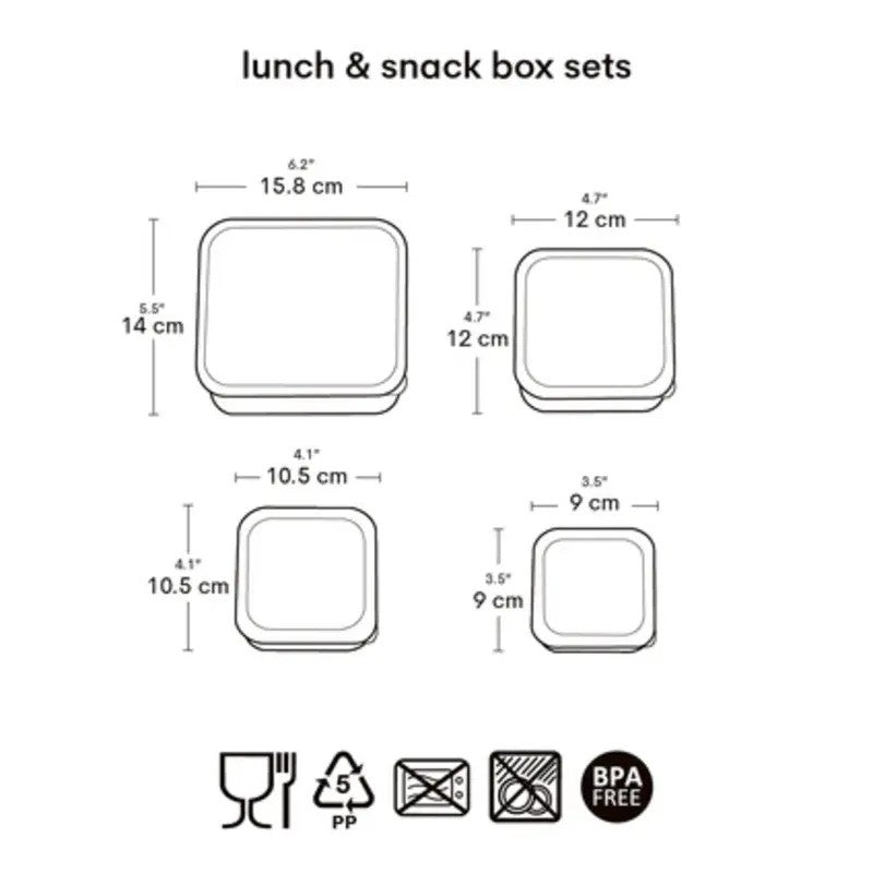 A Little Lovely Company Lunch & Snack Box Set Jungle