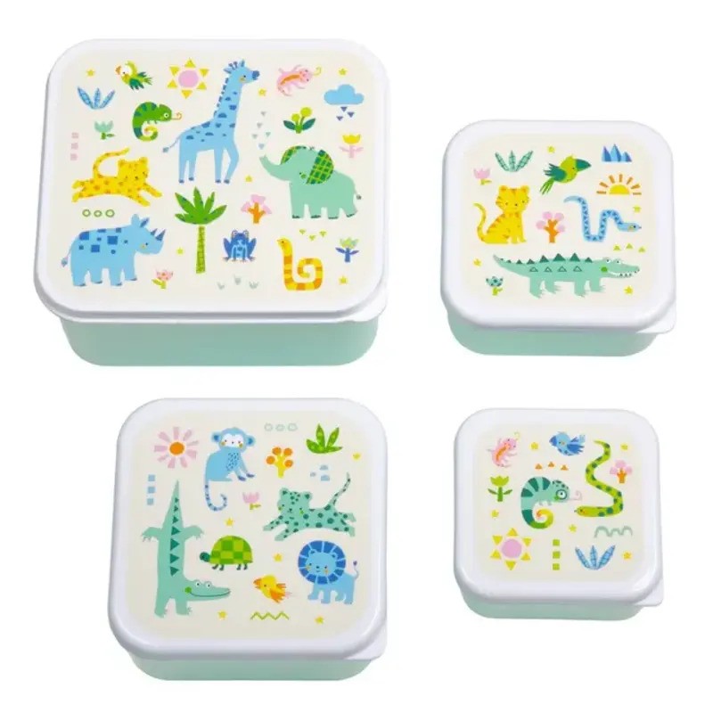 A Little Lovely Company Lunch & Snack Box Set Jungle