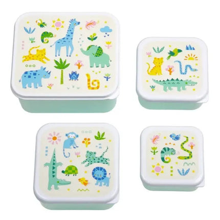 A Little Lovely Company Lunch & Snack Box Set Jungle