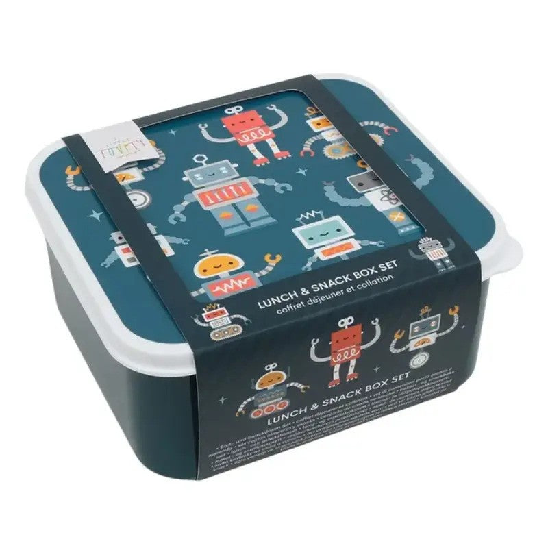 A Little Lovely Company Lunch & Snack Box Set Robots
