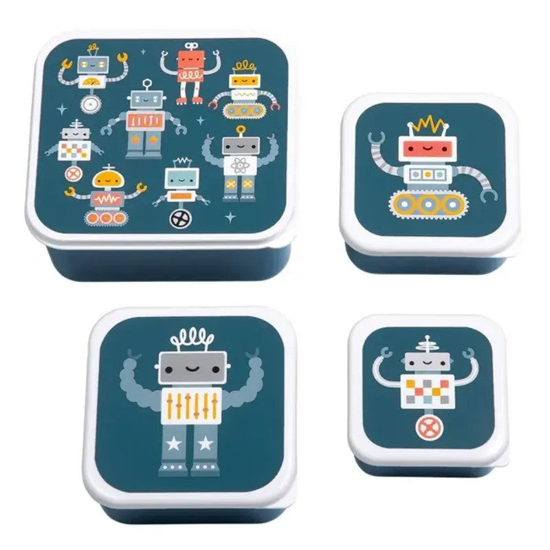 A Little Lovely Company Lunch & Snack Box Set Robots