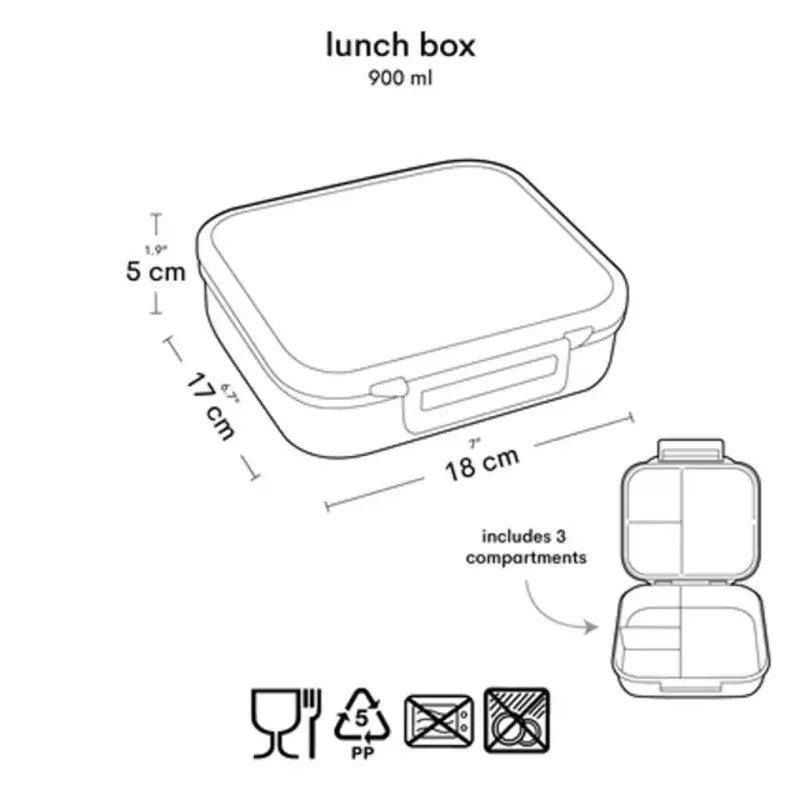 A Little Lovely Company Square Lunch Box 900ml Shooting Star