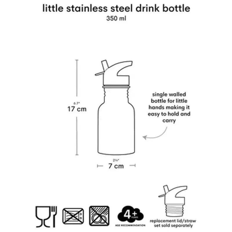 A Little Lovely Company Stainless Steel Drink Bottle 350ml Dinosaur