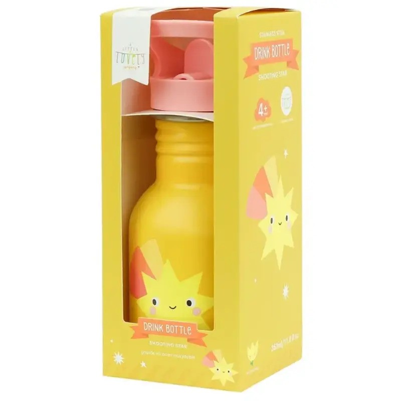 A Little Lovely Company Stainless Steel Drink Bottle 350ml Shooting Star
