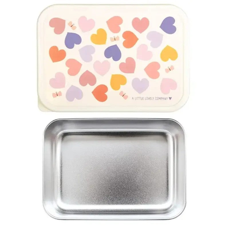 A Little Lovely Company Stainless Steel Lunch Box 900ml Hearts