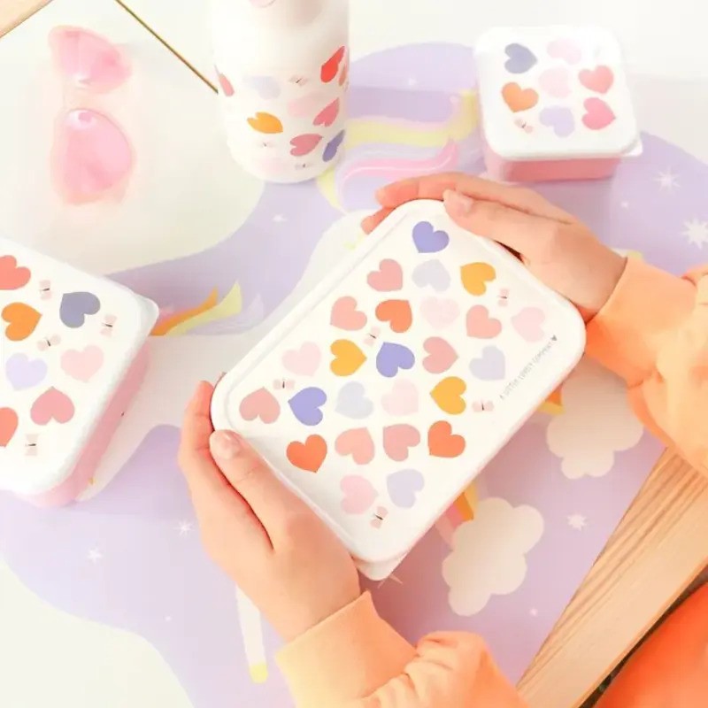 A Little Lovely Company Stainless Steel Lunch Box 900ml Hearts