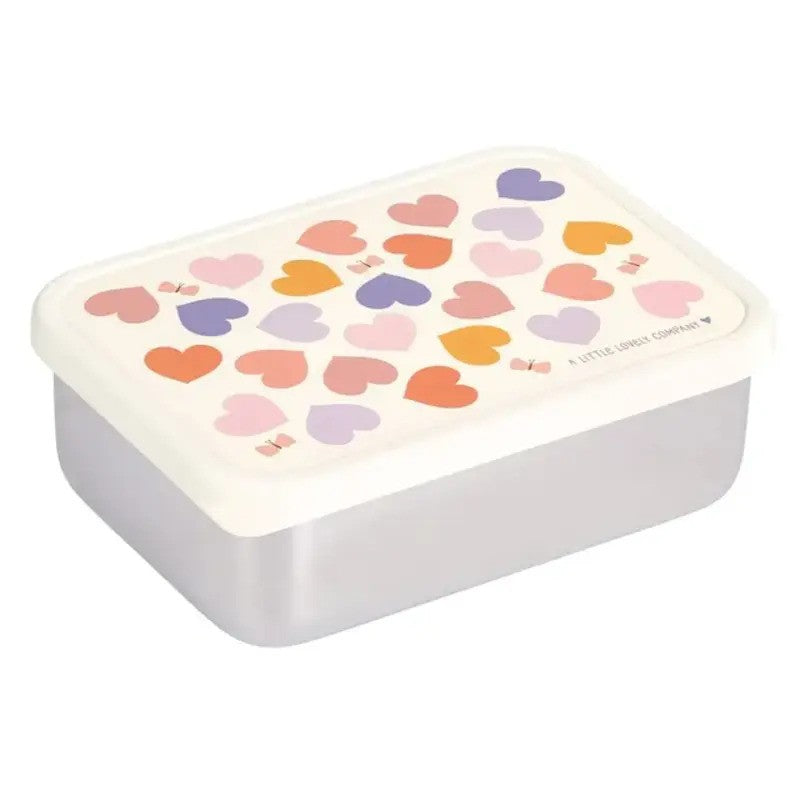 A Little Lovely Company Stainless Steel Lunch Box 900ml Hearts