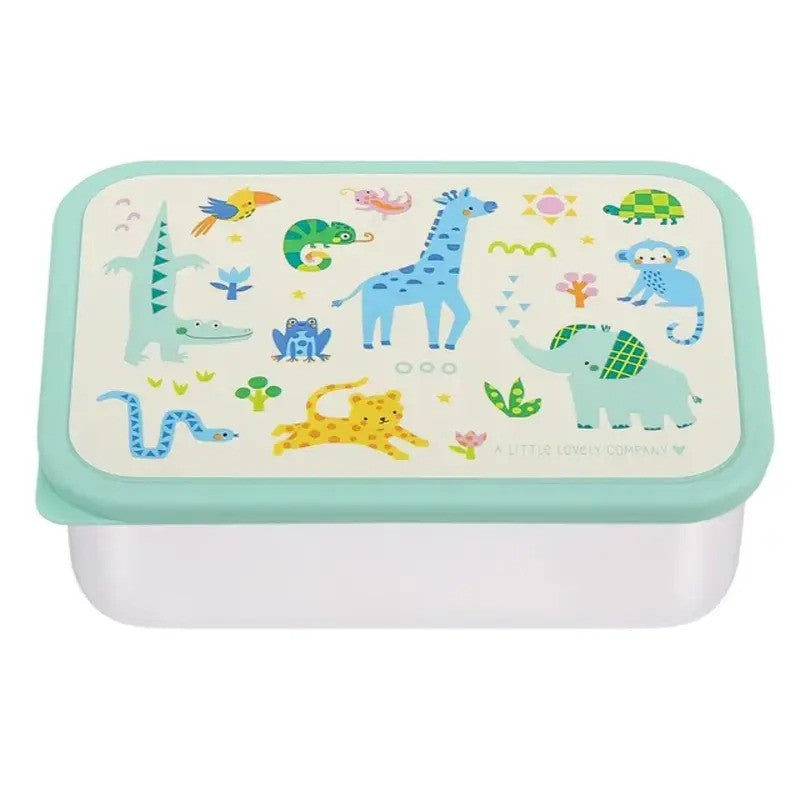 A Little Lovely Company Stainless Steel Lunch Box 900ml Jungle