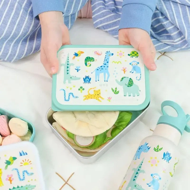 A Little Lovely Company Stainless Steel Lunch Box 900ml Jungle