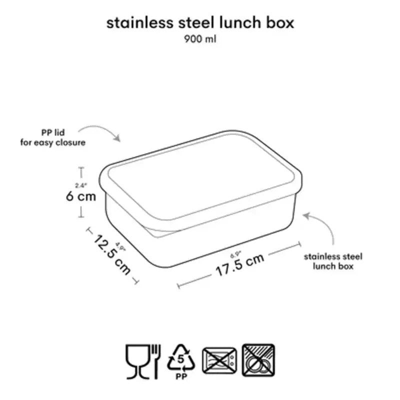 A Little Lovely Company Stainless Steel Lunch Box 900ml Jungle