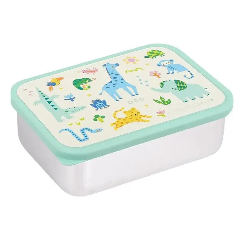 A Little Lovely Company Stainless Steel Lunch Box 900ml Jungle