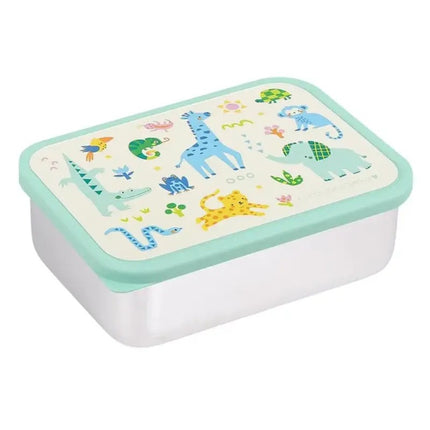 A Little Lovely Company Stainless Steel Lunch Box 900ml Jungle