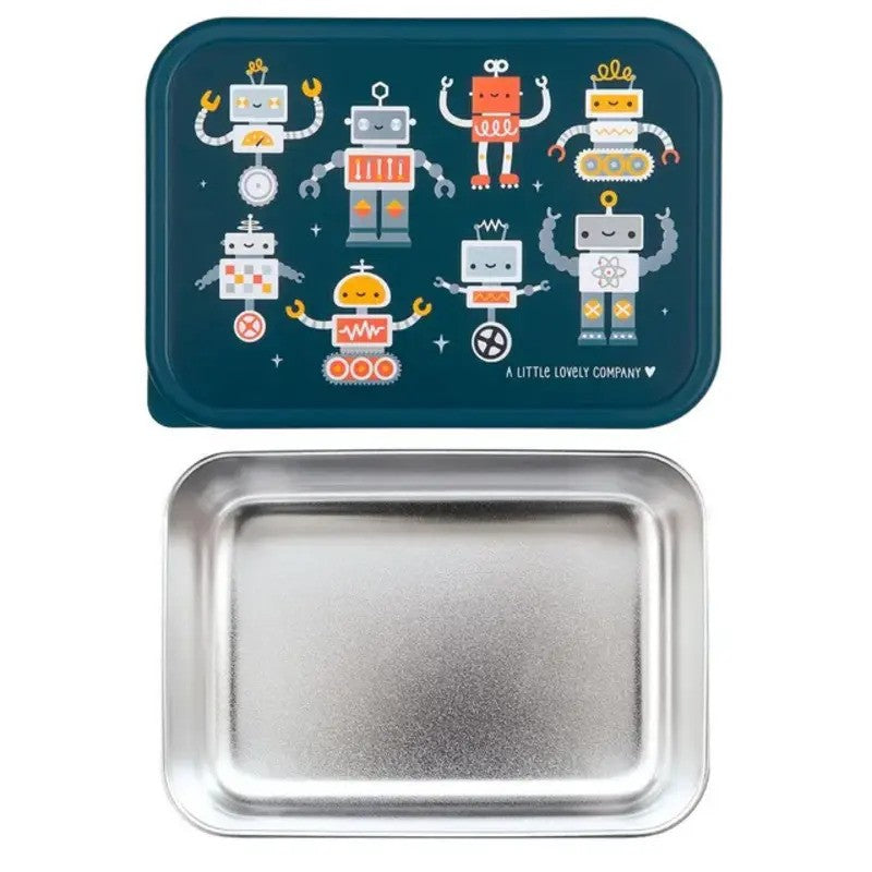 A Little Lovely Company Stainless Steel Lunch Box 900ml Robots