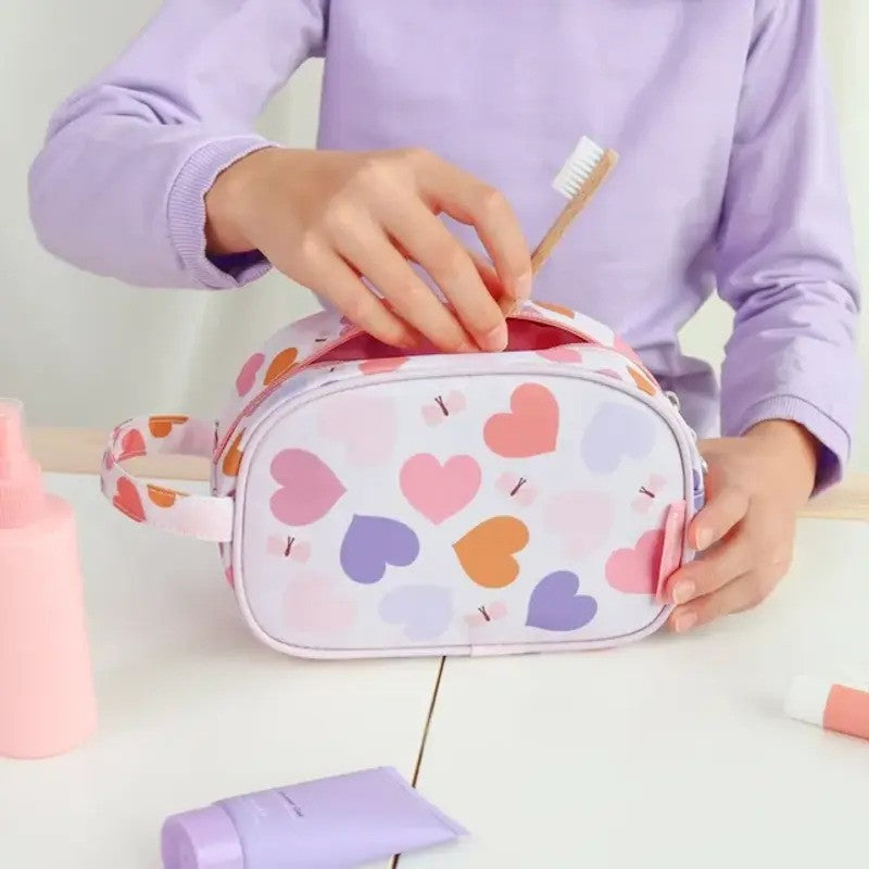 A Little Lovely Company Toiletry Bag Hearts