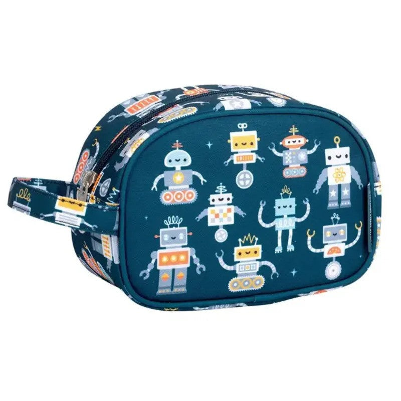 A Little Lovely Company Toiletry Bag Robots