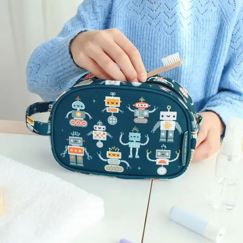 A Little Lovely Company Toiletry Bag Robots