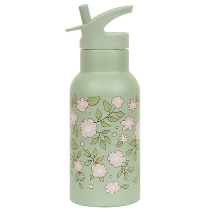 A Little Lovely Company Stainless Steel Drink Bottle Blossoms Sage