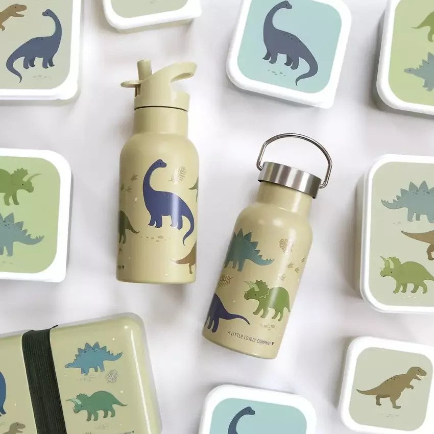 A Little Lovely Company Stainless Steel Drink Bottle Dinosaurs