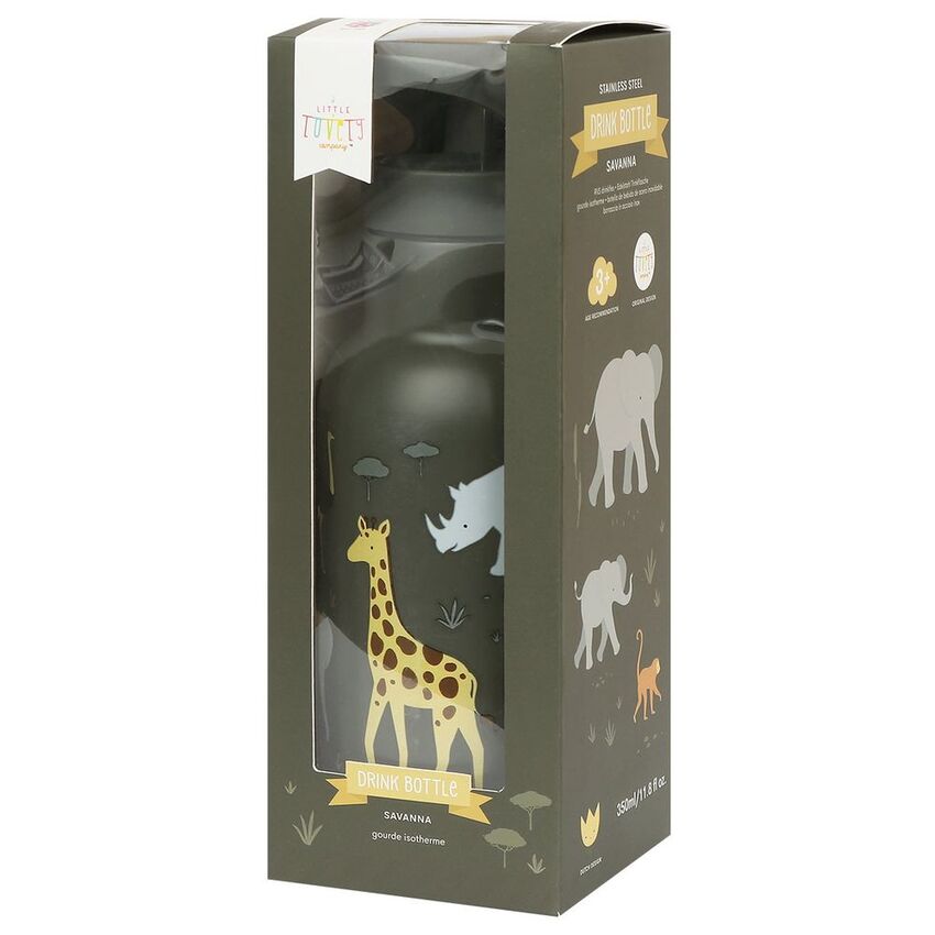 A Little Lovely Company Stainless Steel Drink Bottle Savanna