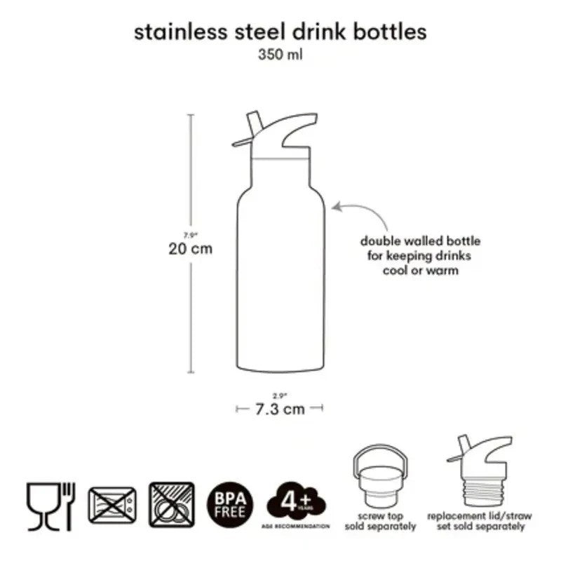 A Little Lovely Company Insulated Stainless Steel Drink Bottle 350ml Robots