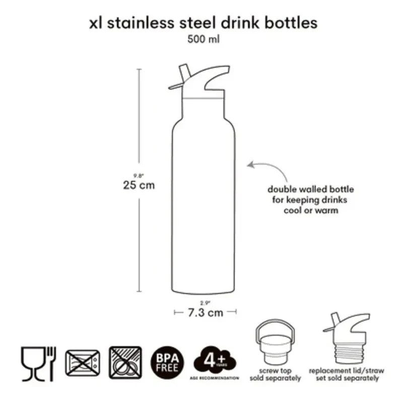 A Little Lovely Company Insulated Stainless Steel Drink Bottle 500ml Robots