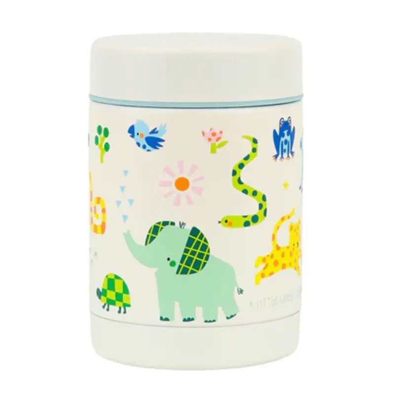 A Little Lovely Company Insulated Stainless Steel Food Jar 300ml Jungle