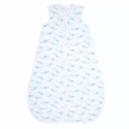 Aden + Anais Organic Cotton Muslin Light Sleeping Bag 1.0 TOG Oceanic Blue Whale