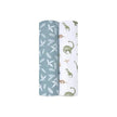 Aden + Anais (2Pack) Swaddle Blanket Essentials Cotton Muslin Pack Dino Jungle