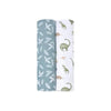 Aden + Anais (2Pack) Swaddle Blanket Essentials Cotton Muslin Pack Dino Jungle