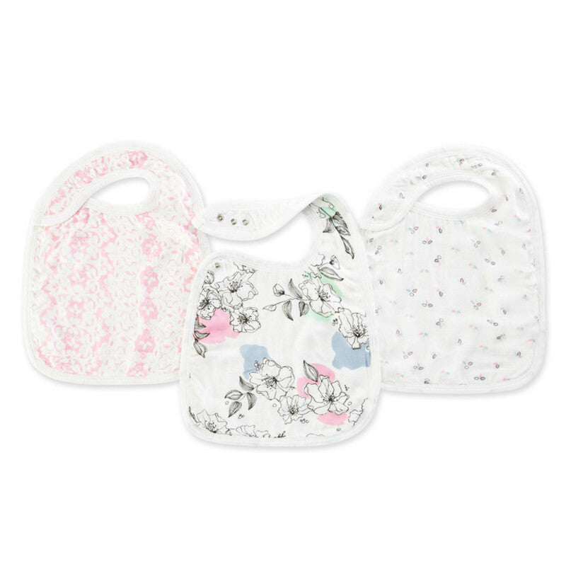 Aden + Anais (3Pack) Silky Soft Snap Bibs Meadowlark